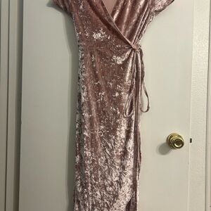 Harper Pink Asymmetrical Flutter Sleeve Sheath Dress